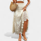 Saia midi com renda